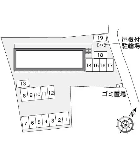 ★手数料０円★広島市安佐南区八木４丁目 月極駐車場